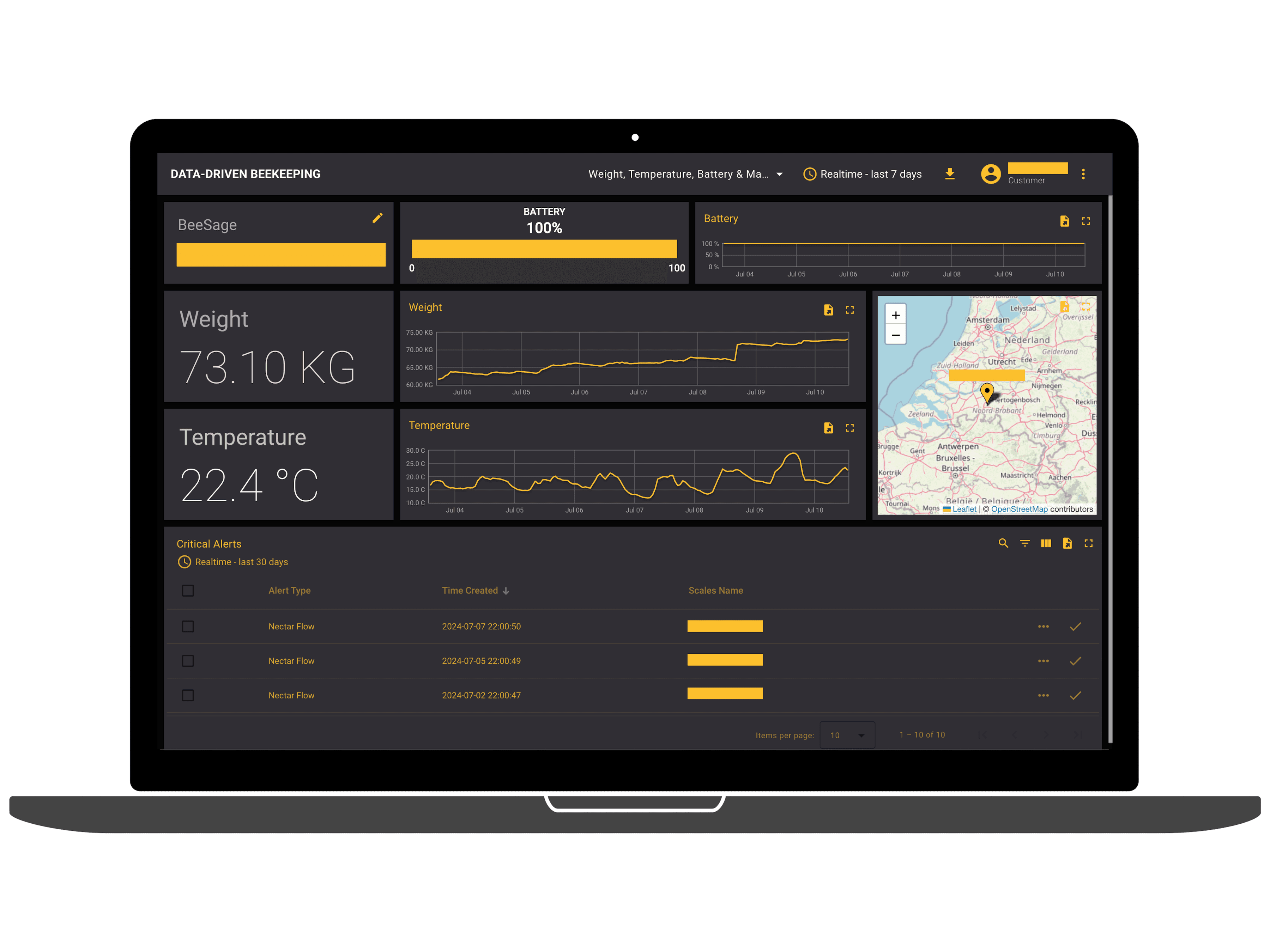 Colmenio web app interface
